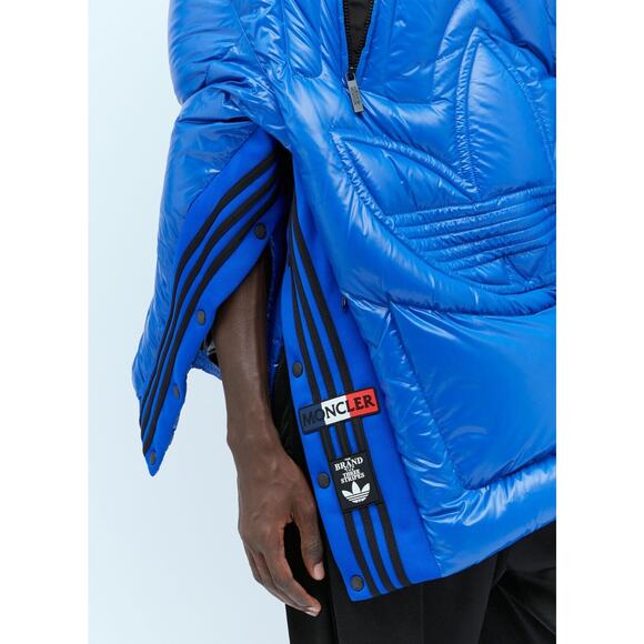 RARE Moncler x Adidas Chambery Down Jacket 3/ L Blue Quilted Side Snap NWT - Picture 3 of 16